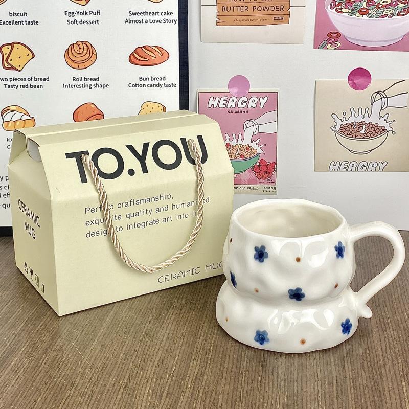 Unterglasurfarbiger Keramikbecher Souvenirbecher für Zuhause Geburtstagsgeschenk Wasserbecher Paar Kaffeetasse Persönlich