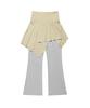 AMES-WORLDWIDE Unbalance Layered Skirt Pants Yellow