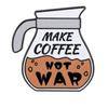 Funny OL Coffee Break Theme Enamel Brooches Newspapers French Fries Make Coffee Not War Design Pins For Women Dress Badge