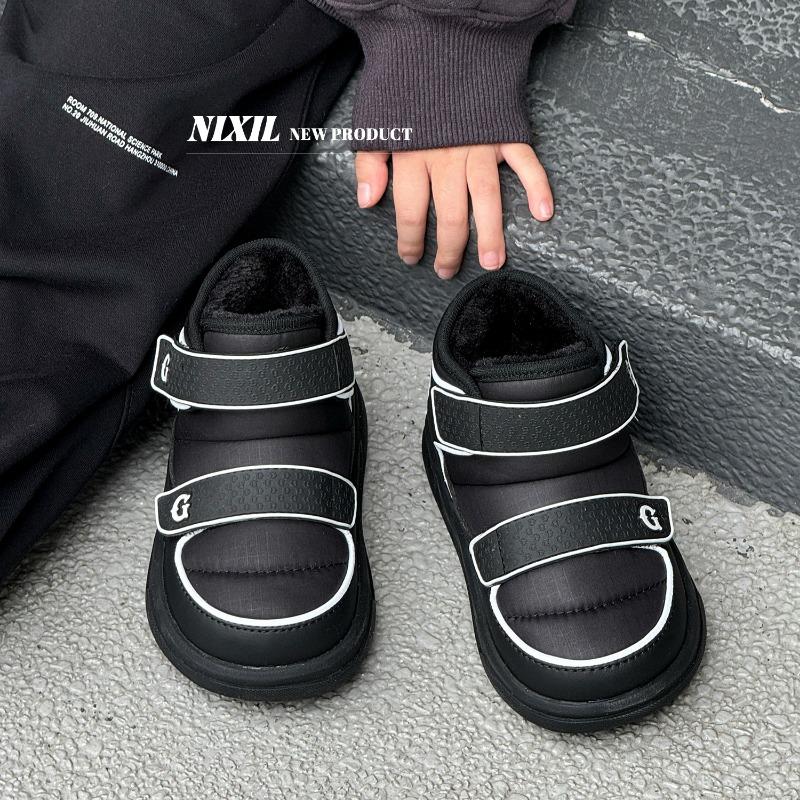 

Зимние новые детские дутики низкие хлопковые ботинки модный бренд модный спортивный стиль утолщенные хлопковые ботинки для мальчиков и девочек 22-25 yards whole hand 4 pairs starting batch чёрный