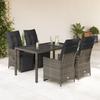 Vidaxl 5-Cz. Gartenmöbel-Set mit Kissen, Grau, Polyrattan