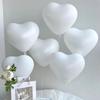 50pcs/bag 10Inch Elegant White Heart-Shaped Latex Balloons for Wedding Birthdays Anniversary Party Atmosphere Decor