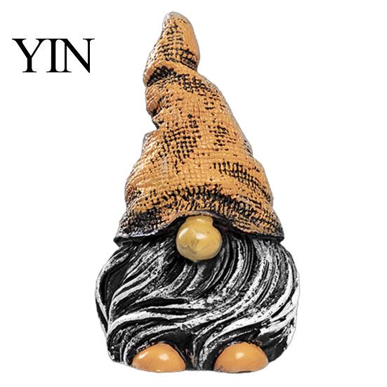 Miniature Landscaping Pieces Colorful Hat Gnome Resin Statue, Faceless Dwarf Figurine with Wrinkled Hat, Christmas Gifts Waterproof Garden Ornament,