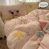 3 Piece Sheet Set Chut Bowknot Embroidery Duvet Cover Set  Comfortable Bedding Set Bedspread for All Season
