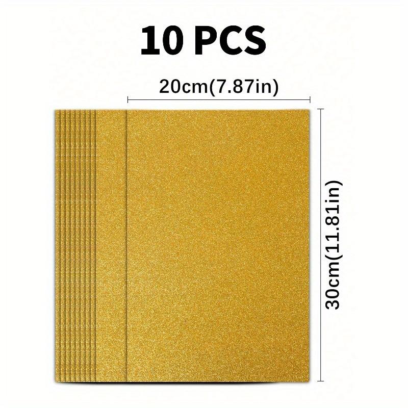 10 szt./opak. Wielokolorowy metaliczny papier gąbkowy z brokatem, Grube arkusze pianki brokatowej bez podkładu samoprzylepnego, Do DIY, Rzemiosła, Tłoczenia, Składania papieru artystycznego