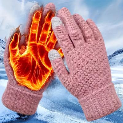 Guanti invernali termici - compatibili con touchscreen, spessi, tinta unita, caldi, traspiranti, antiscivolo, per ciclismo, escursionismo, sport all'aria aperta