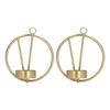2pcs Wall Mounted Round Metal Candle Holder Golden Geometric Candle Sconce  Bedroom Wall Decor