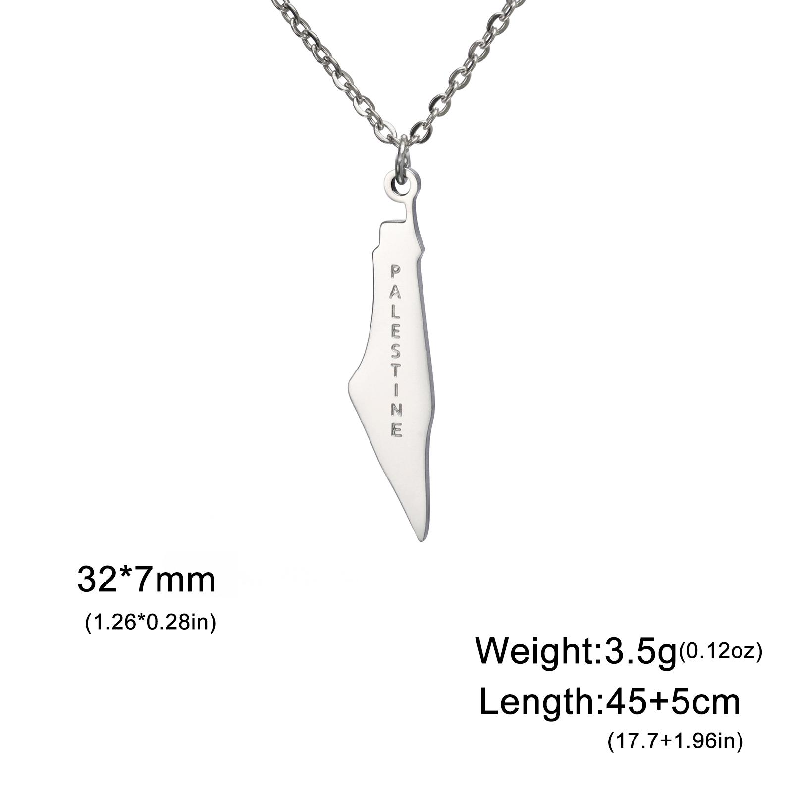 

Lucktune Palestine Map Pendant Necklaces Stainless Steel Women s Necklace Palestinians Ethnic Map Choker Jewelry Birthday Gifts 45-50cm