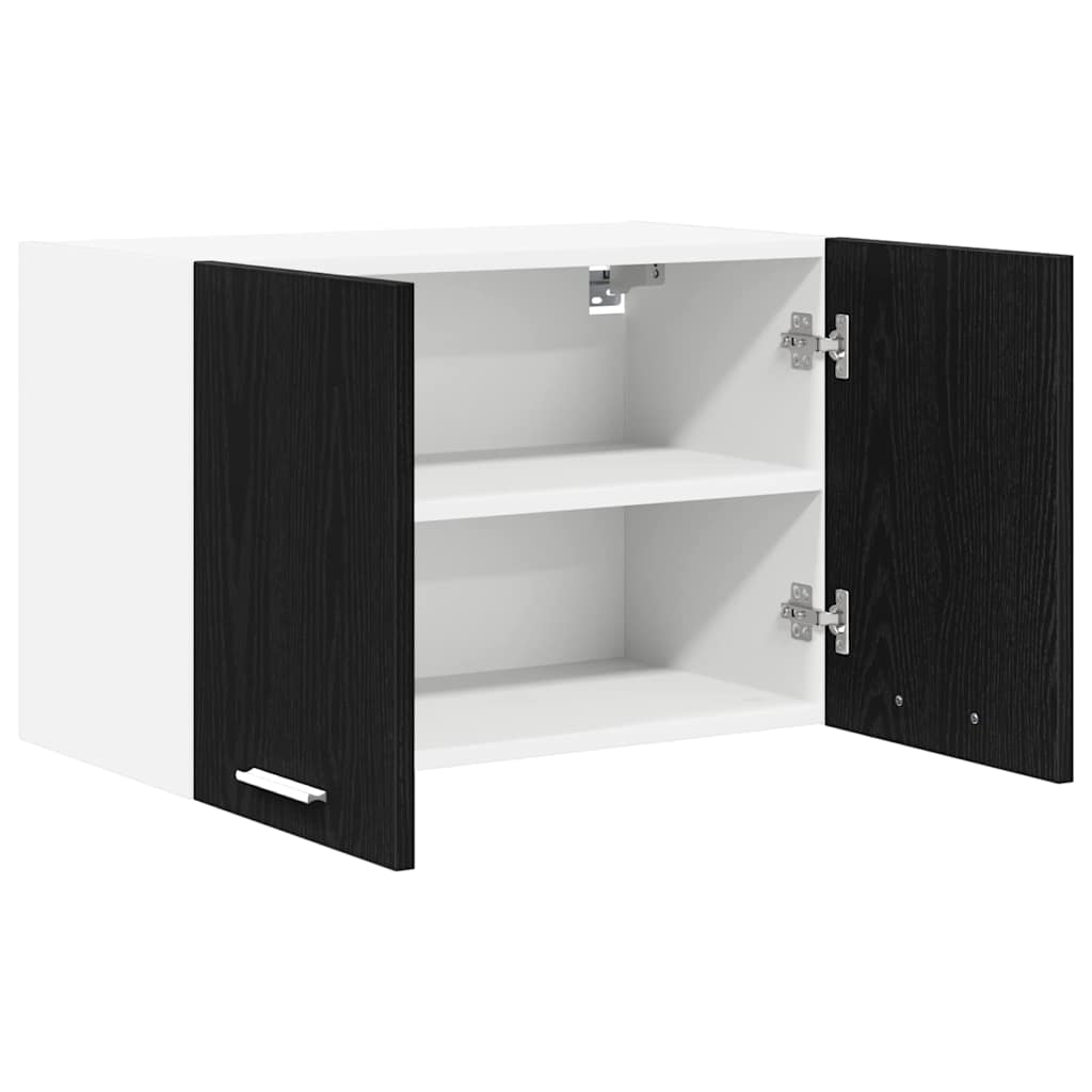 Hanging Cabinet 2 Pcs Black Oak and White 60 X 31 X 40 Cm