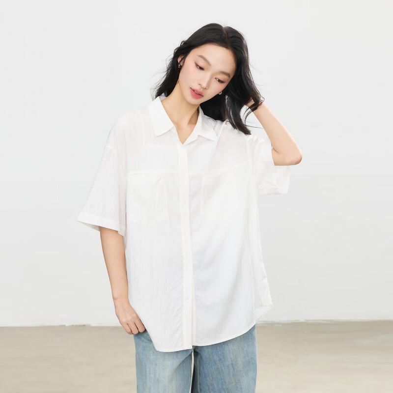 Elva  Island Women s Vintage Simple Short Sleeve Shirt S