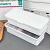 1Pcs Dust-Proof Makeup Storage Box Simple With Lid Drainage Chopstick Cage Rectangular Plastic Stationery Container Students