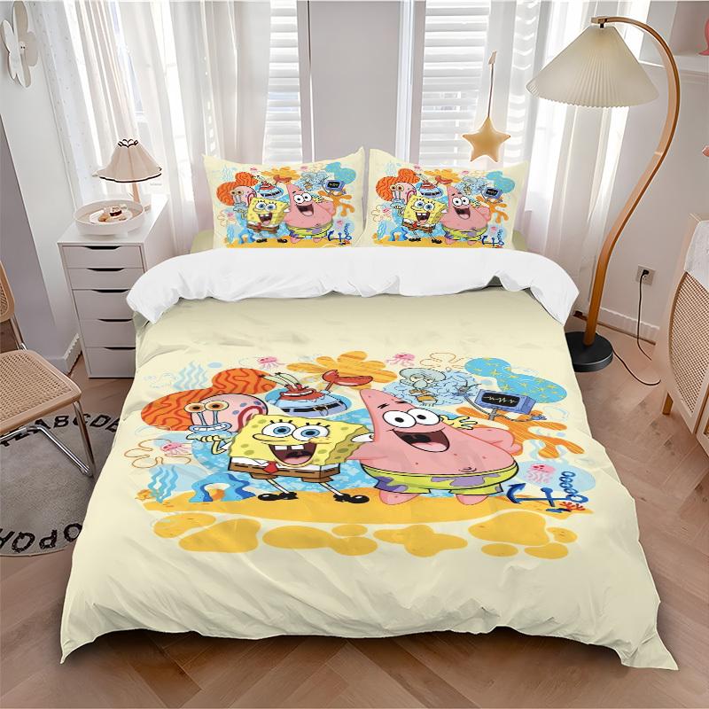 SpongeBob SquarePants Adventure Bedding Set - 3 Piece Comforter Cover Gift for Bedroom,Includes No InsertB123