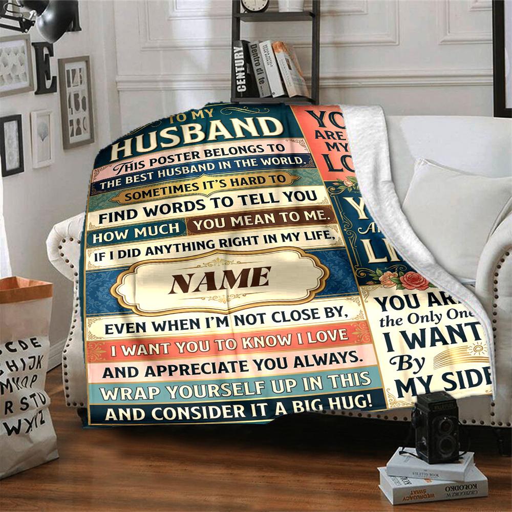 Love And Appreciation Customized Name Birthday Plush Blanket Suitable For Both Men And Women Digital Printing Fantasy Theme All Seasons Traditional