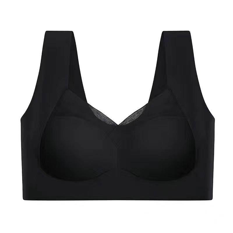 Ladies Seamless Ice Silk Sexy Bra Gathered Anti-sagging Summer Thin Lightweight Breathable Beautiful Back Sports Bra