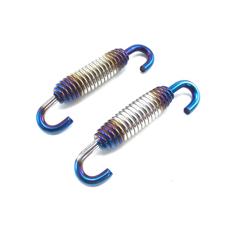Sprężyny rury wydechowej ze stali nierdzewnej Tytanowe tłumiki Kolorowy łącznik rury wydechowej Podwójne haczyki Sprężyna motocyklowa