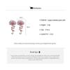 Pink Yarn Mesh Flowers Tassel Dangle Earrings for Women Sweet Girly Imitation Pearl Pendientes Fairy Lolita Party Ear Decoration