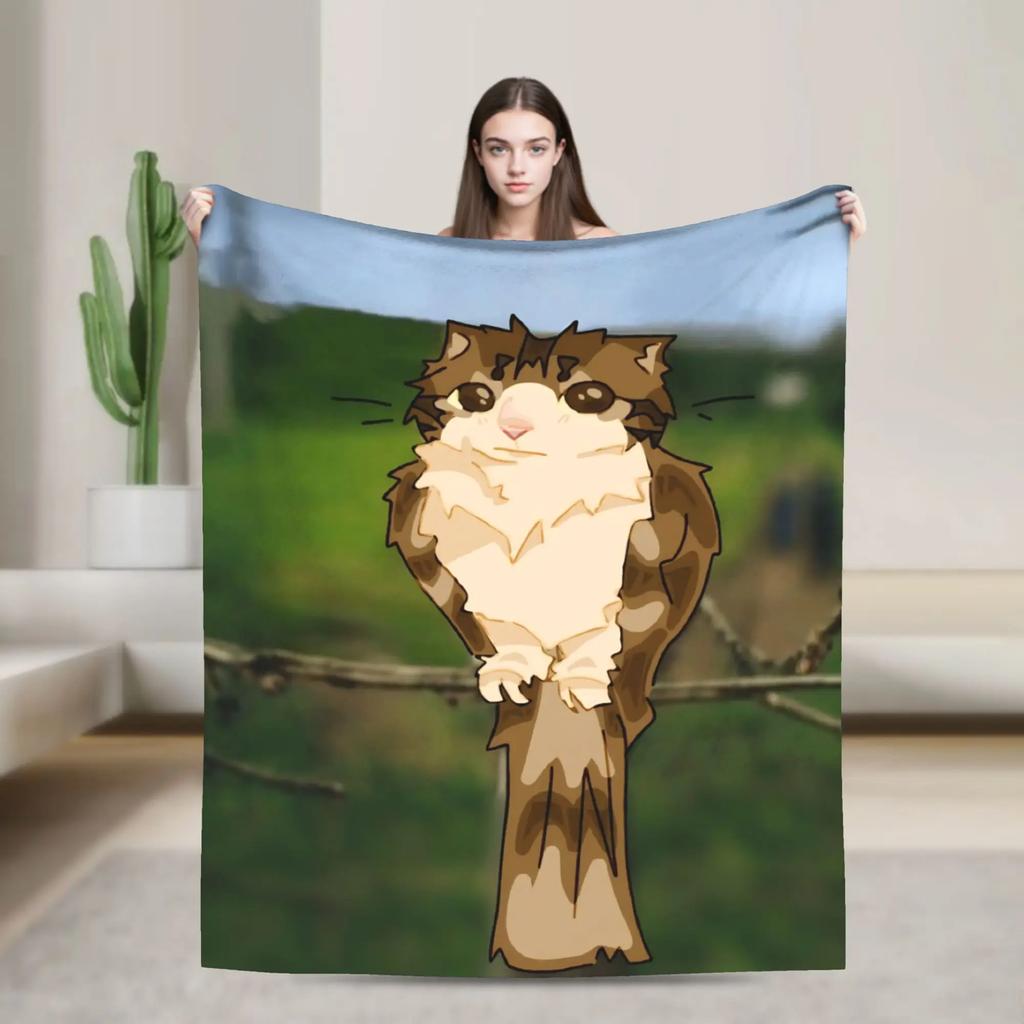 Internetberühmte Meowl Katze Eule Meme Decke Reise Flanell Überwurf für Wohnkultur Warm Benutzerdefiniert DIY Tagesdecke Geburtstagsgeschenk