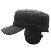 Winter Men'S Hats Middle-Aged And Elderly Men'S Ear Caps Outdoor Thickened Flat-Top Hats Grandpa Hats Dad Hats Peaked Caps