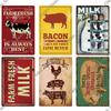 Putuo Decor Farm Tin Sign Milk Vintage Tin Sign Plaque Metal Plate Retro Poster for Farmhouse Cow Pig Wall Stickers Art Decor