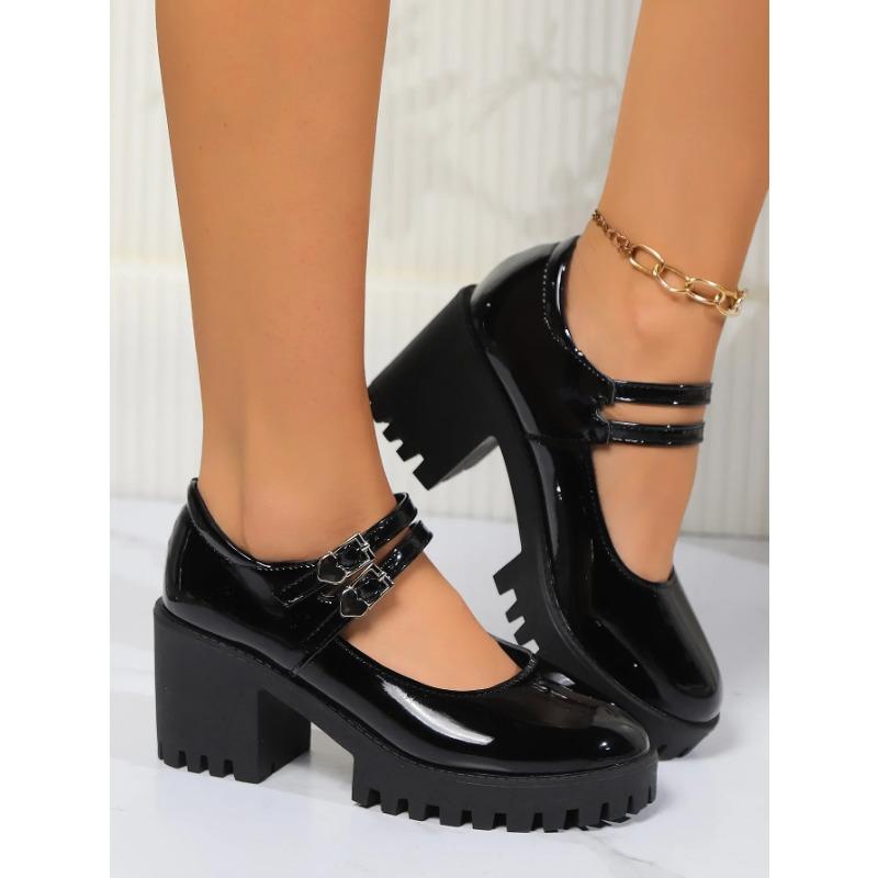 Mode Weiß Französische High Heels Klobiger Absatz Dicke Sohle Britischer Stil Mary Jane Kleine Lederschuhe Kawaii Schuhe Zapatos De Mujer