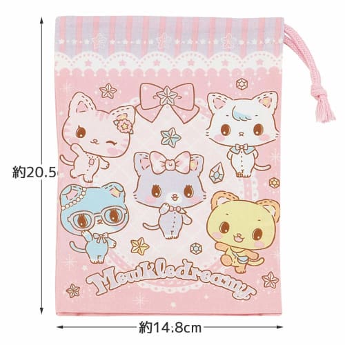 Skater Lunch Box Cup Bag, 21 X 15cm with Gusset, Sanrio Mewl Dreamy Friends, Girl's, Made In Japan, KB62-A