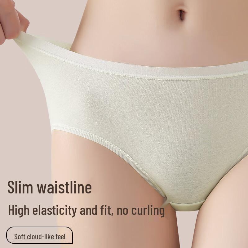 Urban Beauty 4-Pack Women's Pure Cotton Mid-Waist Seamless Briefs