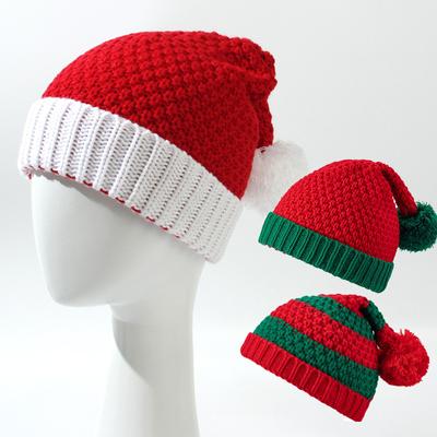 Christmas Knitted Hat Cute Pom Pom Adult Kids Soft Beanie Santa Hat New Year Party Kids Gift Navidad Hats Xmas Decoration 2024