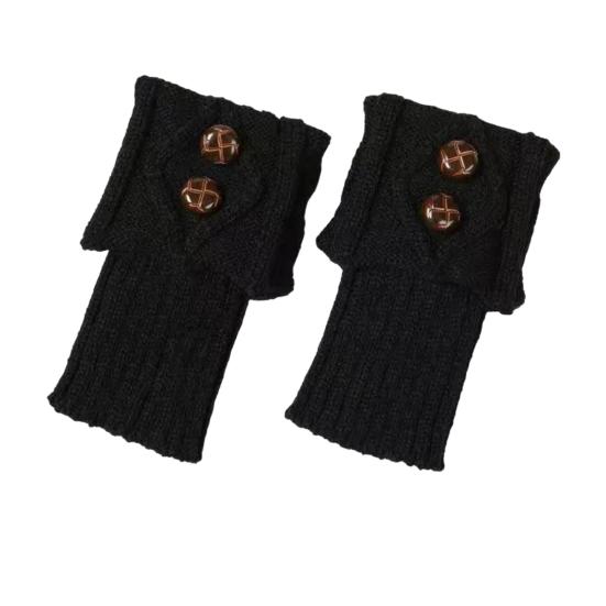 Women Leg Warmers Knitted Gaiters with Buttons Warm Boot Cuff Sock Girl Short Boot Cuffs for Autumn Winter Daily Outings Street Dating