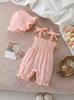 Mono de algodón con capucha para recién nacido: Mono de Verano Adorable con Broches en la Entrepierna para Bebés