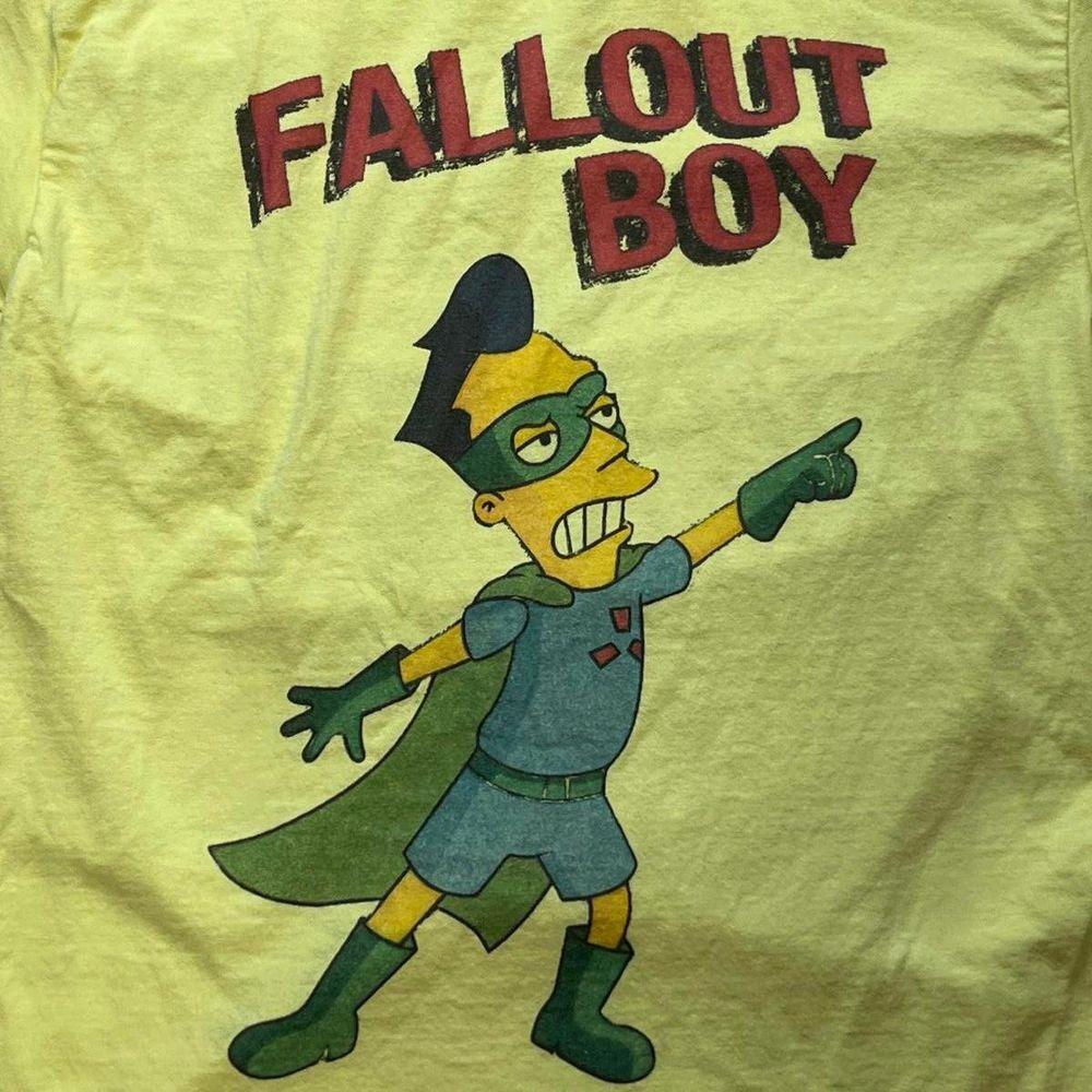 Fall Out Boy Bart Simpson Cartoon Rare Design Yellow T shirt graphic NH20642 Unisex T-Shirt XXXXL