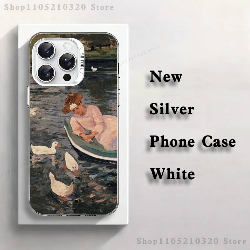 Pierre A-Auguste R-Renoir Phone Case For iPhone 17,16,15,14,13,12,11,Pro,Max,Plus,Mini,XS,SE Anti Fall White Matte Hard Bumper