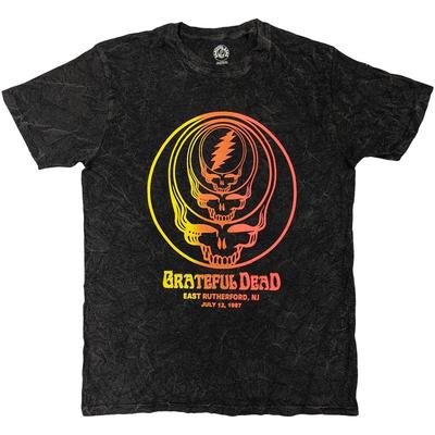 Grateful Dead konzentrische Totenköpfe T-Shirt Schwarz Neu