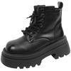Vintage Platform Women Motorcycle Ankle Boots Fashion Lace Up Shoes Autumn Winter Thick Heel Ladies Short Booties