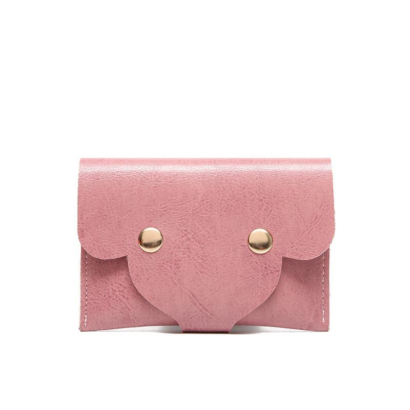 Simple Mini New Card Bag, Key Bag, Soft Leather Small Bag, Coin Bag, Mini Short Student Buckle Small Square Bag.