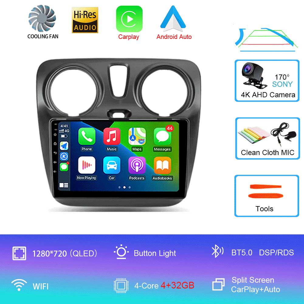 Android 14 Video Playe Carplay Auto WIFI+4G For Renault Lodgy Dacia Dokker 2012-2020  Car Radio Multimedia Navigation GPS Stereo
