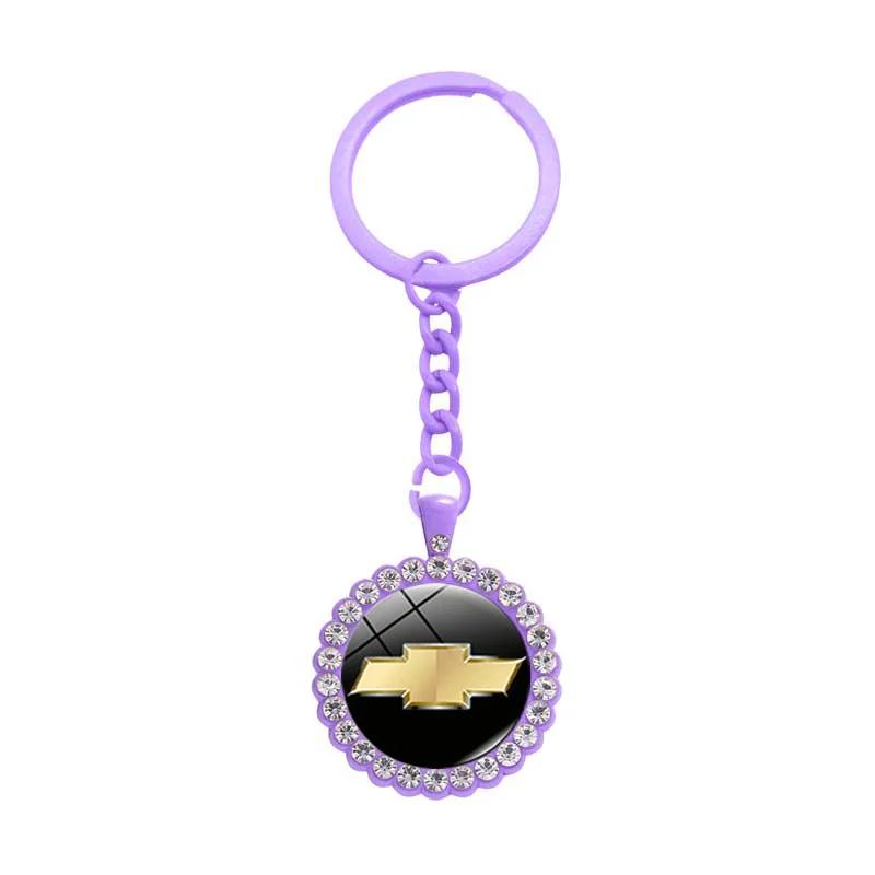Llavero de Coche Color Caramelo Portallaves con Diamantes para Chevrolet Spark Aveo Captiva Blazer Matiz Cruze Malibu Sail Trax Tahoe