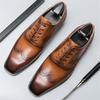 Fashion New Designer Gentleman Lace Up Patent Leather Brogues Shoes For Men Casual Loafers Business Formal Dress Footwear Zapatos Hombre
