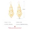Women Diamond Hollowing Long Exaggeration Geometry Earrings