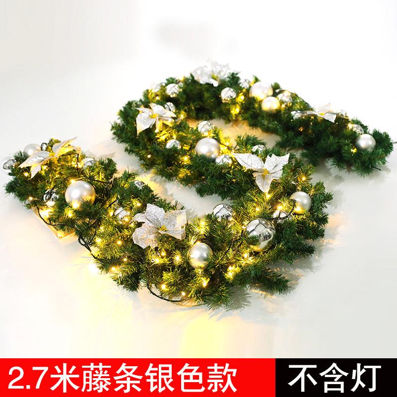 9FT Christmas Garland with Lights - Pre-Lit Artificial Green Christmas Garland for Stair Railings Mantle Decorations with Red Flowers, Berry Clusters