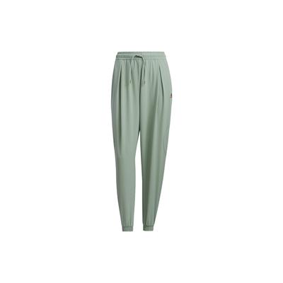 Woven Drawstring Sports Casual Pants Women Bottoms Silver-Grey Green IN9072