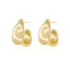 Elegant C-shaped Stainless Steel Earrings: Irregular Design, High-end Luxury Women's Ear Studs
