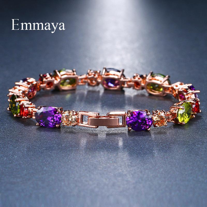 Fashion Colorful Zircon Bracelet Series for Women, Micro Paved Zircon Luxury Jewelry