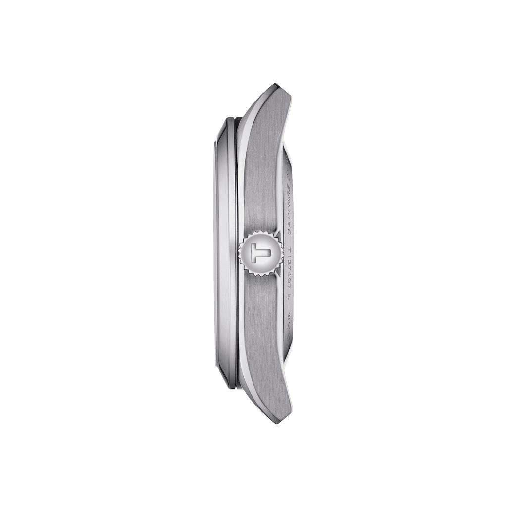 Tissot Leather Strap silver Dial Men's Fashion Watch T127.407.16.031.00