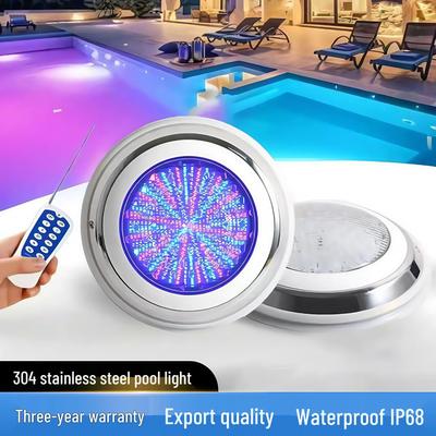 Éclairage de piscine étanche LED RGB mural avec télécommande - Acier inoxydable