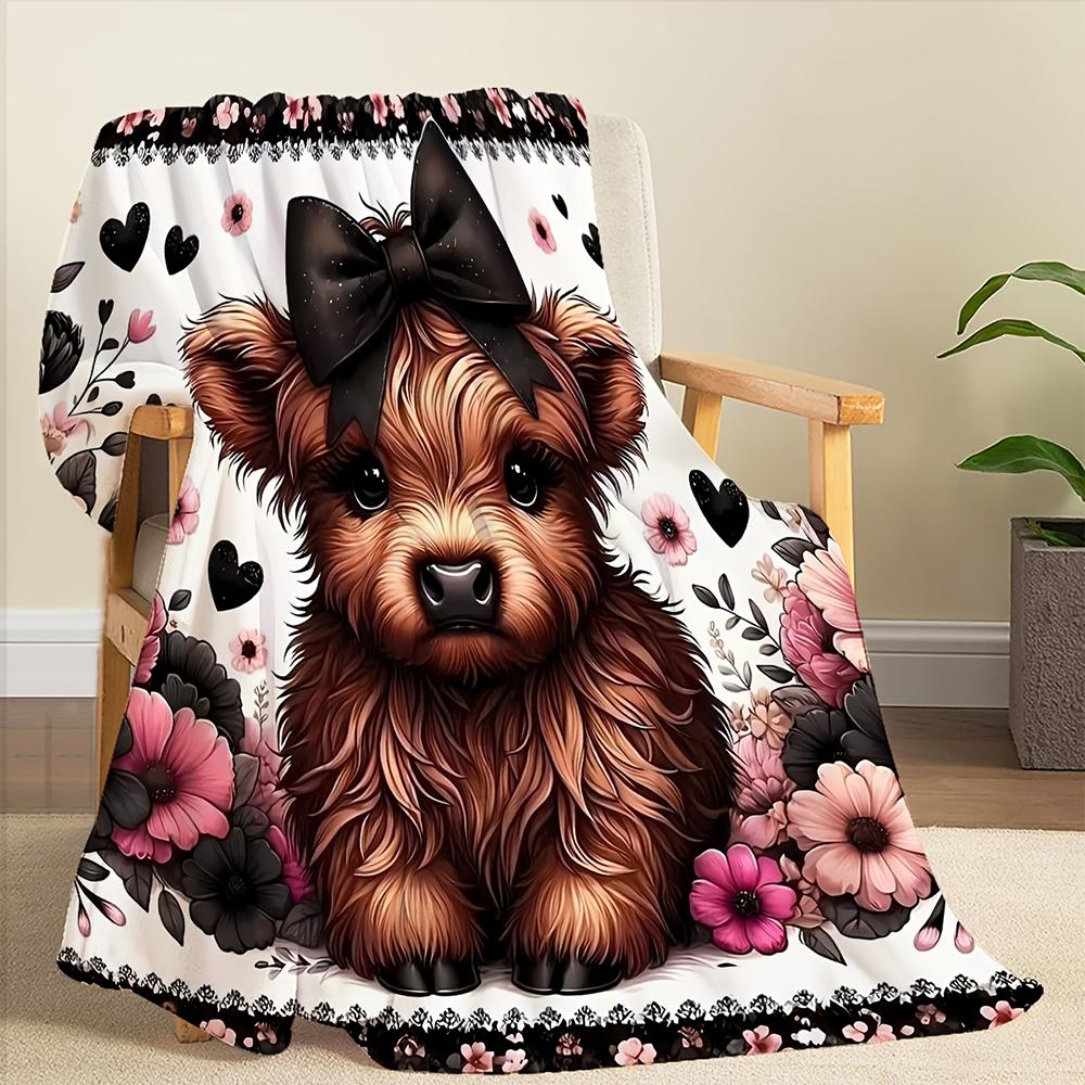 

Cute Dog Print Blanket , Warm and comfortable throw blanket sofa bed sofa camping trip, the best gift. 75x90cm