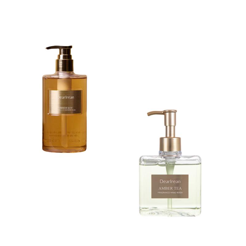 

Amber Key Shower Gel & Clear Tea Hand Soap Set