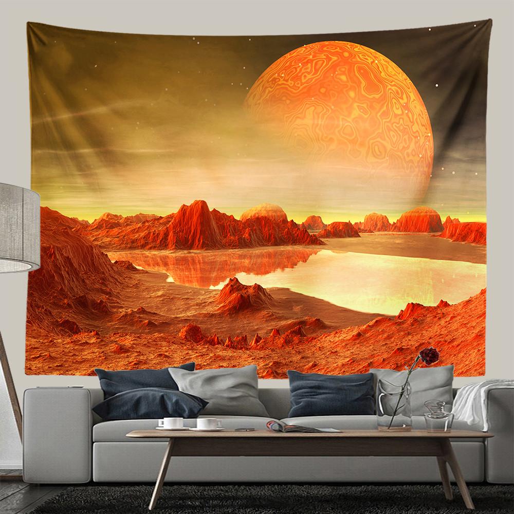 Purple Planet Tapestry Wall Hanging Hippie Room Decor Galaxy Space Wall Tapestry Aesthetic Bedroom Living Room Decor