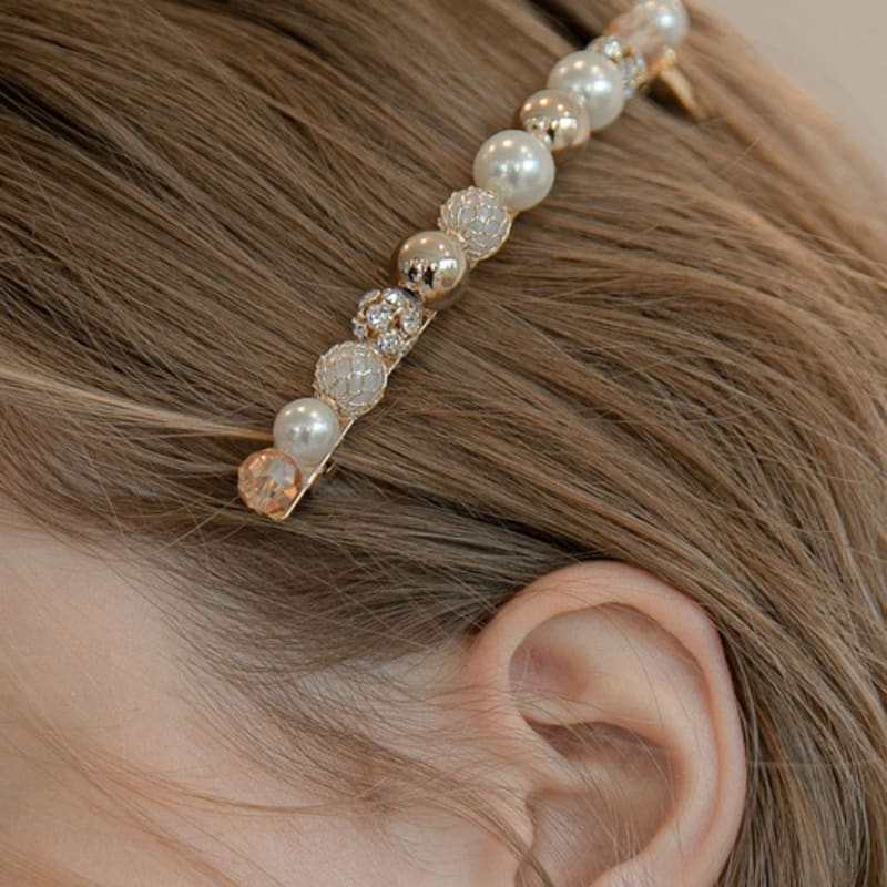 Jean Paul Clarisse Lange Kristallperle Automatikbrosche LFAC0047