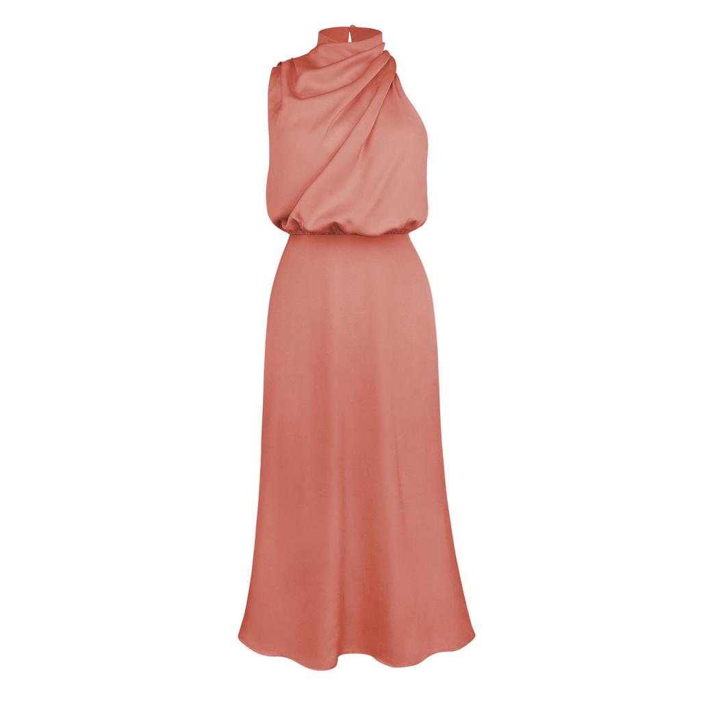 Elegant Satin Sleeveless Dress: High-End Spring/Summer Collection