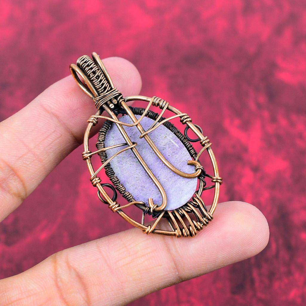 Tree Of Life Purpurite Pendant Copper Wire Wrapped Pendant Handmade Pendant Unique Copper Jewelry Natural Gemstone Pendant Anniversary Gifts